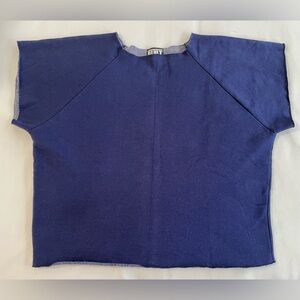 Vintage 90’s BUILT Sport Men’s Blue‎ Gym Grunge Short Sleeve Sweatshirt O/Sz Y2K
